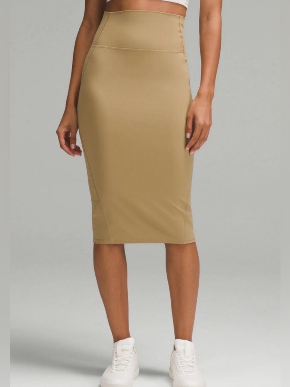 NWT Lululemon Nulu Slim-Fit High-Rise Midi Skirt Size 4 Tan Beige NWT High-Waist